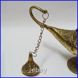 Handmade Egyptian Brass Aladdin Lamp Vintage Antique Oriental Collectible Decor