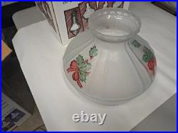 Holiday Holly Berry Hand Painted Kerosene Oil Lamp Shade 10 Fitter Aladdin Rayo
