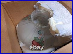 Holiday Holly Berry Hand Painted Kerosene Oil Lamp Shade 10 Fitter Aladdin Rayo