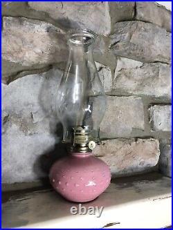 Kerosene Aladdin Lamp Pink Primitive Lamplight Farms Hobnail
