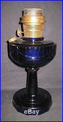 Kerosene Oil Aladdin Tall Cobalt Blue Lincoln Drape Lamp Model B Burner