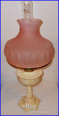Kerosene oil long stem Aladdin table lamp with shade