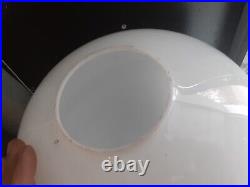 LG. Vintage GWTW 12 White Opal Milk Glass Hurricane Oil Lamp Shade Globe Ball