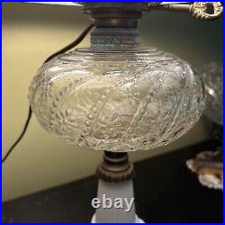 LG Wright Electrified Aladdin/Hurricane Lamp 22.5 Tall Vintage/Antique