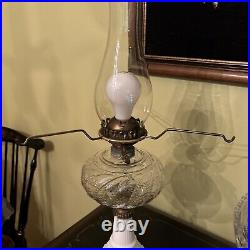 LG Wright Electrified Aladdin/Hurricane Lamp 22.5 Tall Vintage/Antique