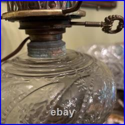 LG Wright Electrified Aladdin/Hurricane Lamp 22.5 Tall Vintage/Antique