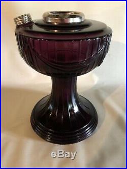 Lamp #2- Aladdin Amethyst Short Lincoln Drape Kerosene Oil Lamp NOS Dated 2004