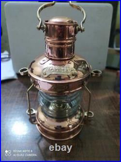 Lamp Copper & Brass Anchor Oil Lamp Maritime Ship Lantern Boat Light