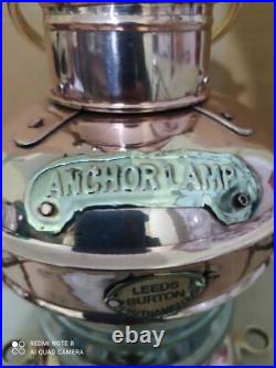 Lamp Copper & Brass Anchor Oil Lamp Maritime Ship Lantern Boat Light