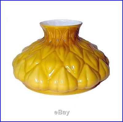 Lamp Shade Aladdin Artichoke Amber Kerosene Oil 10 Cased Glass Student New Gold