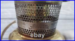 Lg. VTG. Aladdin Student Adjustable Brass Oil Tank Hurricane Electric Desk Lamp