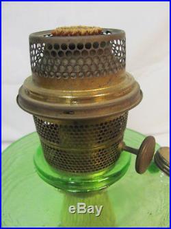 Lg Vintage Aladdin Model B Green Beehive Oil Kerosene Lamp & Nu Type Burner