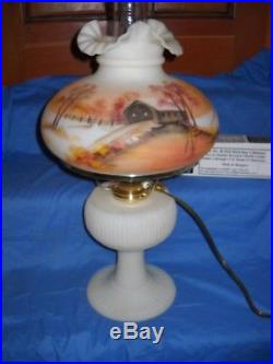 Limited Edition Fenton-Aladdin Grand Vertique Lamp Hand Painted Sue Jackson