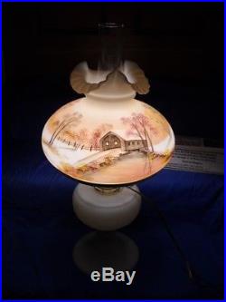 Limited Edition Fenton-Aladdin Grand Vertique Lamp Hand Painted Sue Jackson
