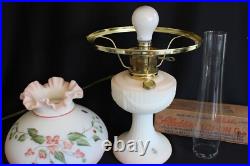 Limited Edition Short Lincoln Drape Fenton Aladdin Knights Hand Painted Oil Lamp