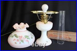 Limited Edition Short Lincoln Drape Fenton Aladdin Knights Hand Painted Oil Lamp