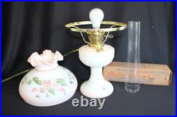 Limited Edition Short Lincoln Drape Fenton Aladdin Knights Hand Painted Oil Lamp