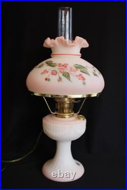 Limited Edition Short Lincoln Drape Fenton Aladdin Knights Hand Painted Oil Lamp