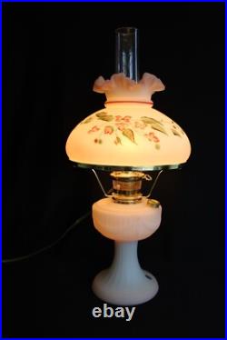 Limited Edition Short Lincoln Drape Fenton Aladdin Knights Hand Painted Oil Lamp