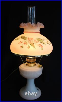 Limited Edition Short Lincoln Drape Fenton Aladdin Knights Hand Painted Oil Lamp