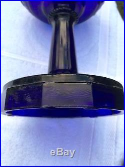 Lincoln Drape Aladdin Oil Lamp Cobalt Blue B76 Scalloped Foot Original 1940's