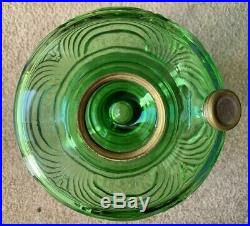 Look! Excellent! Aladdin Green Washington Drape B-40 Glass Lamp Font
