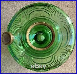 Look! Excellent! Aladdin Green Washington Drape B-40 Glass Lamp Font