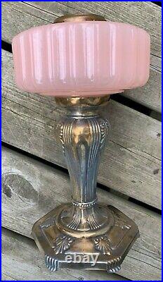 Look! Very Nice! Aladdin B-121 Majestic Rose Moonstone Lamp Circa 1935-1936