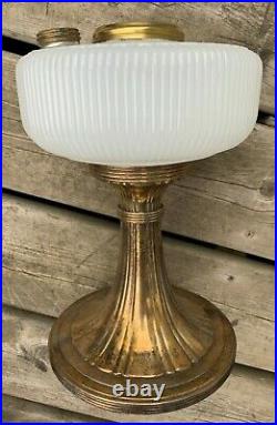 Look! Very Nice! Aladdin White Moonstone Queen B-95 Glass & Metal Lamp Font