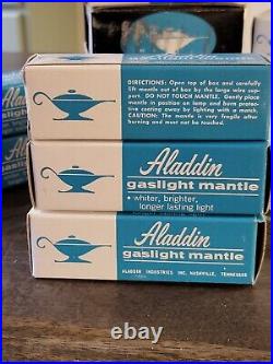 Lot Of 12, 1970's Vintage Aladdin Upright Gaslight Mantles 55104 Blue Box