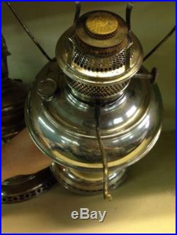 Lot Of 5 Aladdin Oil Lamp Shiny Brass/silver No Glass Kerosene. One Rayo