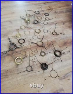 Lot of 67 Assorted Shade Holders Spiders Aladdin & Other Oil Kerosene Lamps