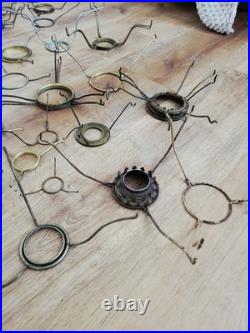 Lot of 67 Assorted Shade Holders Spiders Aladdin & Other Oil Kerosene Lamps