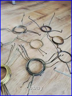 Lot of 67 Assorted Shade Holders Spiders Aladdin & Other Oil Kerosene Lamps
