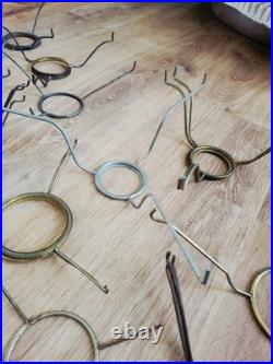 Lot of 67 Assorted Shade Holders Spiders Aladdin & Other Oil Kerosene Lamps