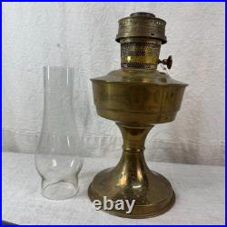 Lot of 9 Antique Oil Lamps with Chimneys Brass, Glass & Metal Aladdin #23