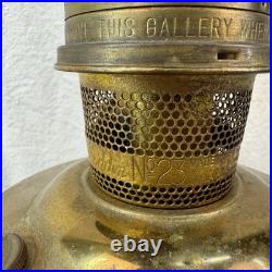 Lot of 9 Antique Oil Lamps with Chimneys Brass, Glass & Metal Aladdin #23