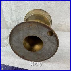 Lot of 9 Antique Oil Lamps with Chimneys Brass, Glass & Metal Aladdin #23