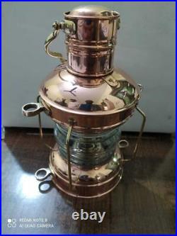Lots Of 4 Nautical Lantern Boat Light Brass & Copper Anchor Maritime Oil Lamp