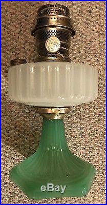 Lower Price! Quality Lamp! Original Finish! Aladdin White & Green Corinthian