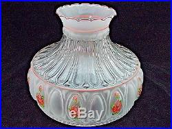 MADE IN USA 10 INCH PINK ROSES OIL LAMP SHADE M751 STYLE fits ALADDIN