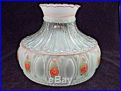 MADE IN USA 10 INCH PINK ROSES OIL LAMP SHADE M751 STYLE fits ALADDIN