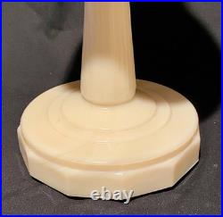 MATCHED PAIR Antique 1940s ALADDIN Tall Lincoln Drape Alacite Lamps Model B