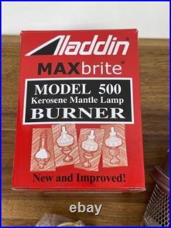 MATTE Nickel ALADDIN MaxBrite Improved Model 500 Kerosene Mantle Lamp Burner NIB