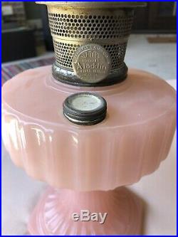 Mantel Lamp Co. Aladdin Lamp-rose Moonstone / Model B Kerosene Lamp