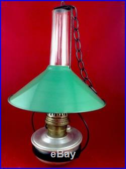 Mantle Lamp Co. Aladdin Nu Type Model B Brass Burner Green Shade