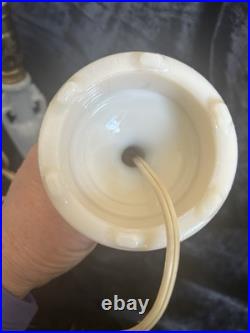 Marked Aladdin Alacite Lamps, Baby Blue And White 12 inches tall