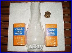 Metal Nu-Type Model B Aladdin Lamp With 2 Glass Chimney, 2 Mantels, Wick Cleaner