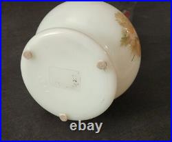 Mid-Century Vintage 23 Kerosene Oil Aladdin Lamp Gold Floral Milk Glass Chimney