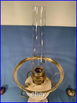 Model B-75 Aladdin Alacite Glass Lincoln Drape Oil Lamp Electric w Alacite Shade